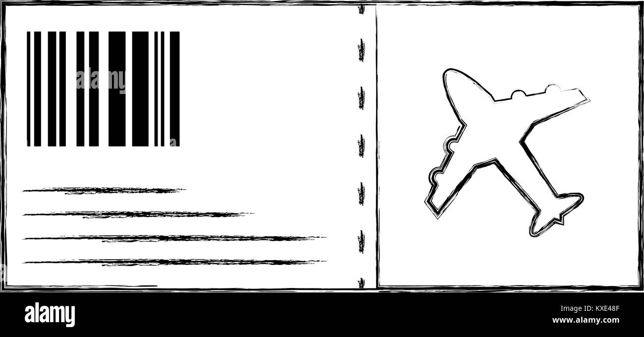 Abbildung Flugticket Reise Urlaub Tourismus Stock Vektor