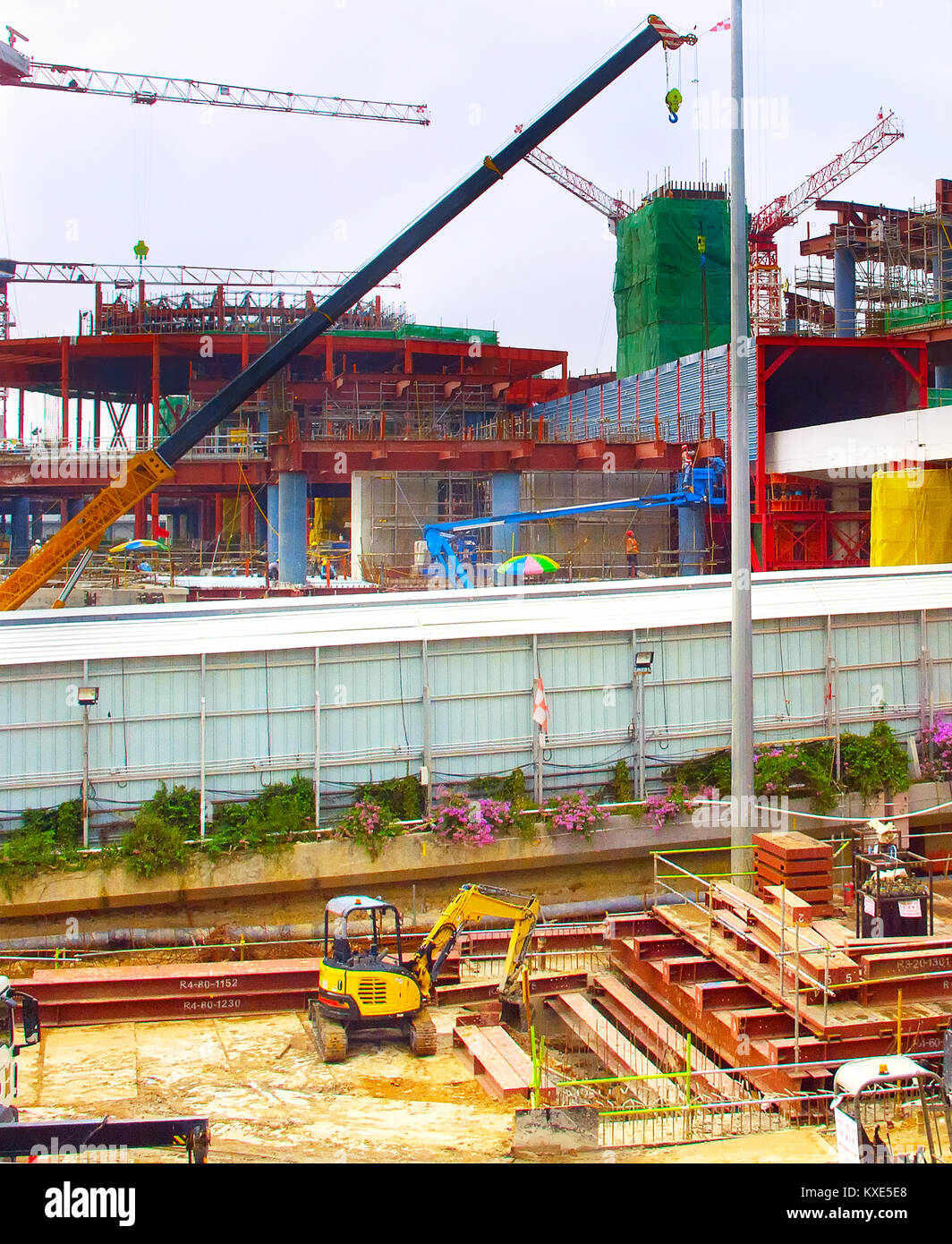 Baustelle eines neuen Flughafen Terminal. Singapur Stockfoto