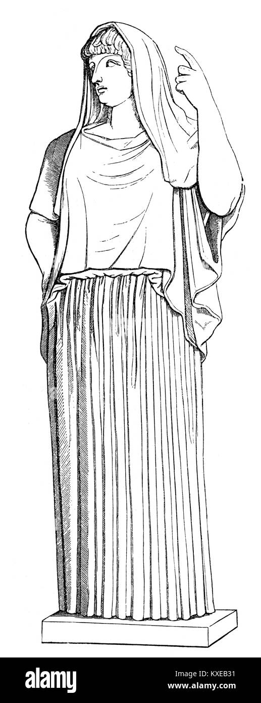 Die giustiniani Hestia, Marmor Skulptur der Göttin des Herdes, der Architektur und der Familie Stockfoto