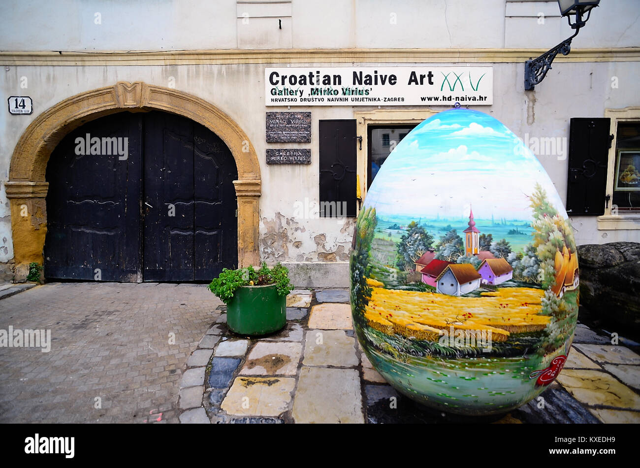 Zagreb, Kroatien. Easter Egg in der Tkalciceva Ulica. Stockfoto