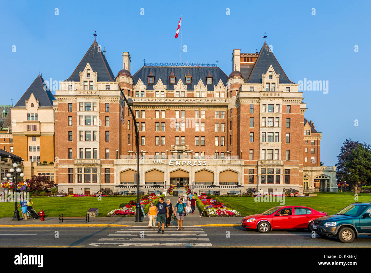 Das Fairmont Empress Hotel in Victoria, der auch als Garden City auf Vancouver Island in British Columbia, Kanada bekannt Stockfoto