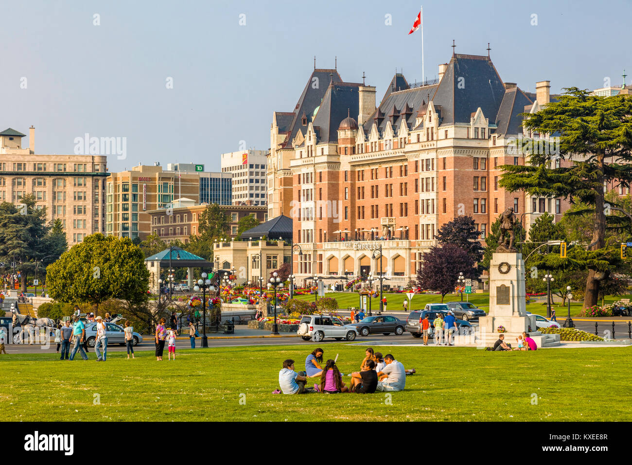 Das Fairmont Empress Hotel in Victoria, der auch als Garden City auf Vancouver Island in British Columbia, Kanada bekannt Stockfoto