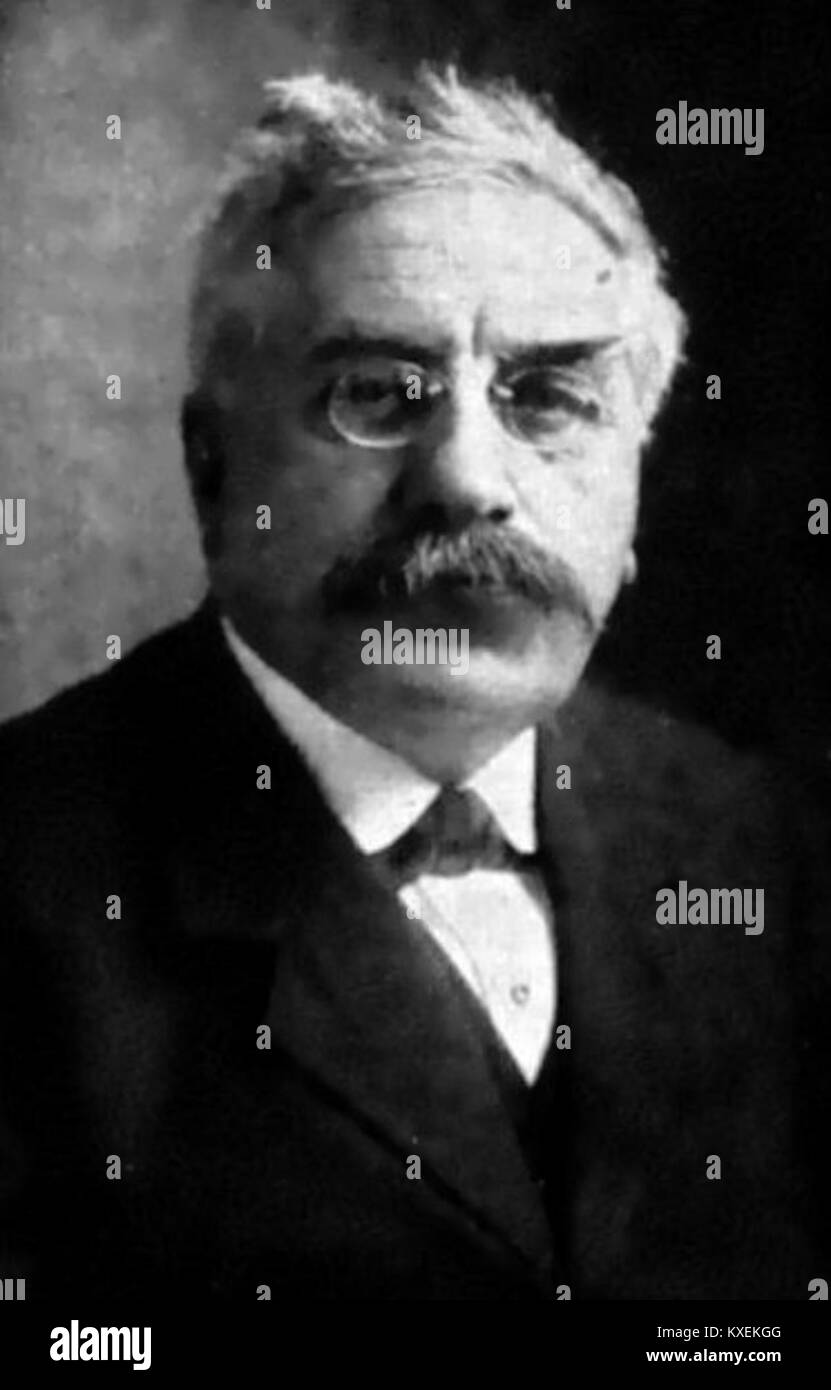 Ein Porträt von Alexandre Millerand, dem 12. Präsidenten Frankreichs, der von 1920 bis 1924 diente und für seine politische Karriere während der Dritten Republik bekannt war. Stockfoto