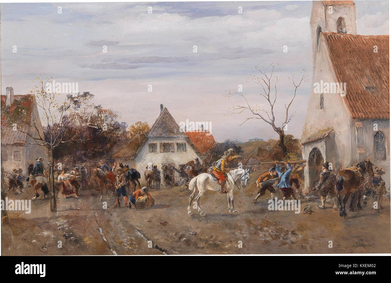 Alfred Friedländer dokumentierte Plünderungen, veranschaulichte die Beschlagnahme oder den Diebstahl von Eigentum während Konflikten oder Krisen, zeigte historische Ereignisse und soziale Auswirkungen. Stockfoto