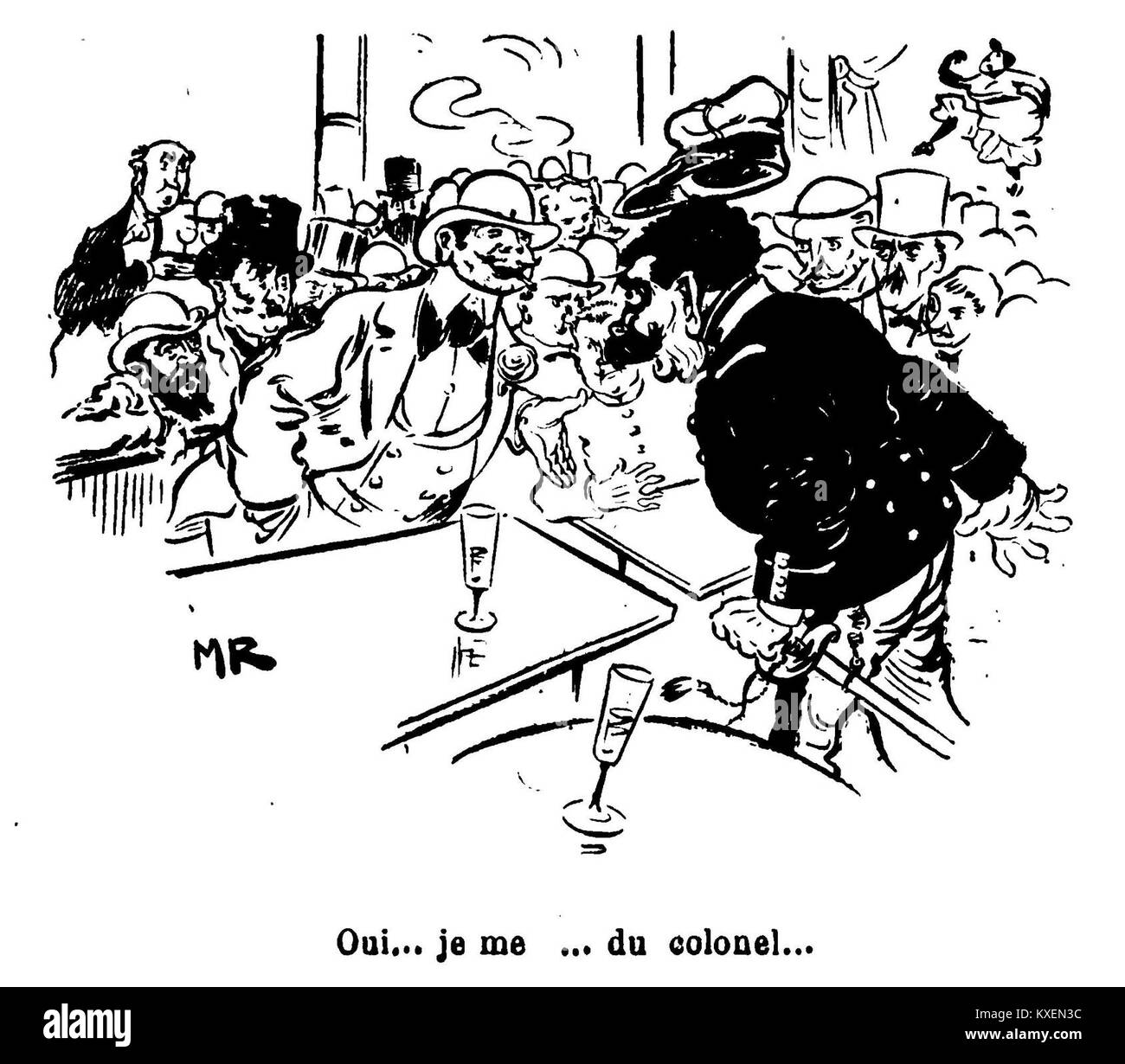 „L'Arroseur“ von Allais ist ein Kunstwerk mit einem verspielten oder humorvollen Szenario. Das Stück kann ein Ereignis oder einen Moment des Comic-Relief darstellen, das den unverwechselbaren Stil und Humor des Künstlers widerspiegelt, oft mit satirischen Untertönen. Stockfoto