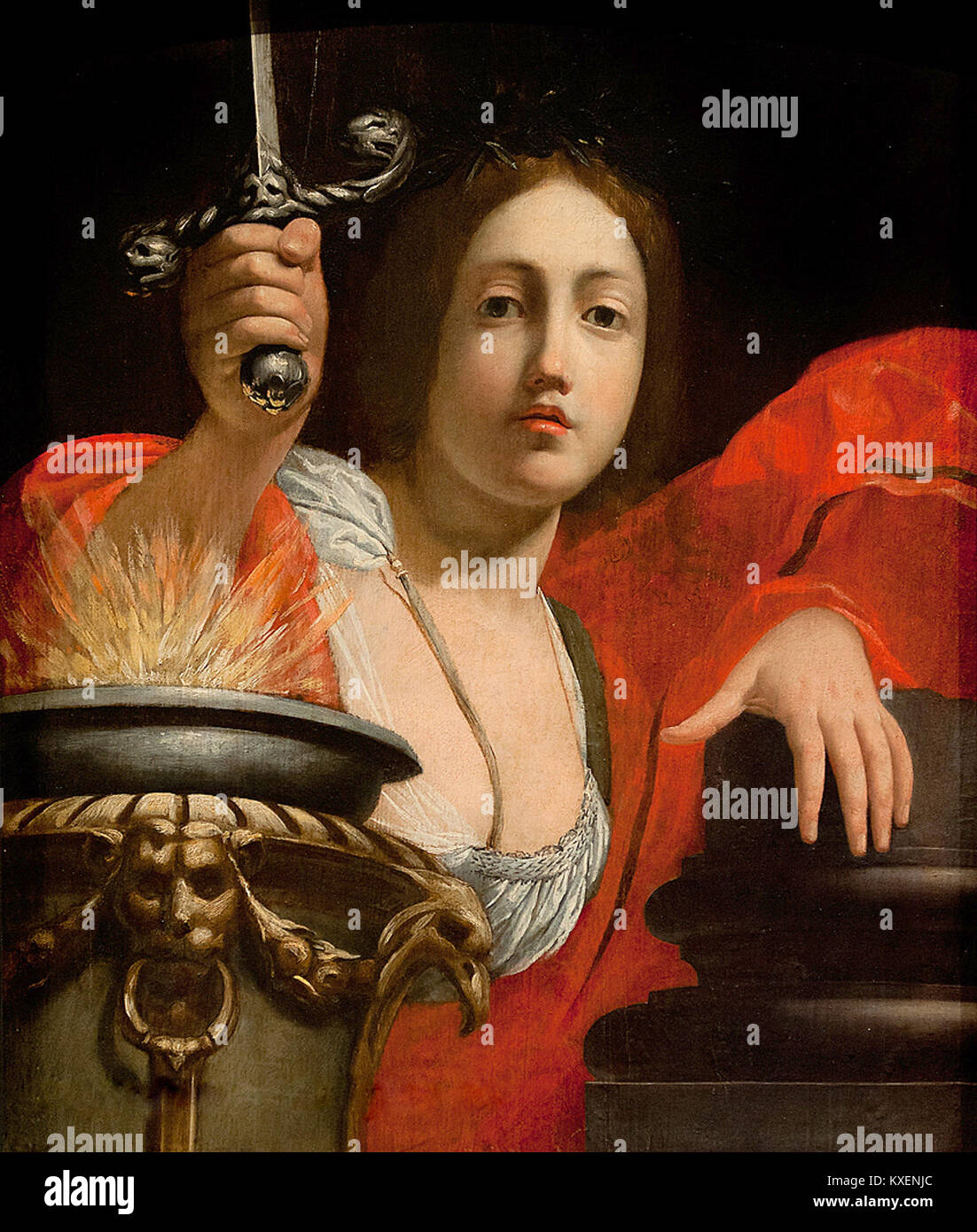 Allégorie de la Constance (Allegorie der Konstanz) ist ein französisches Gemälde aus dem 17. Jahrhundert, das die Tugend der Konstanz durch klassische allegorische Darstellung symbolisiert und moralische und philosophische Themen der Ausdauer und Standhaftigkeit reflektiert. Stockfoto