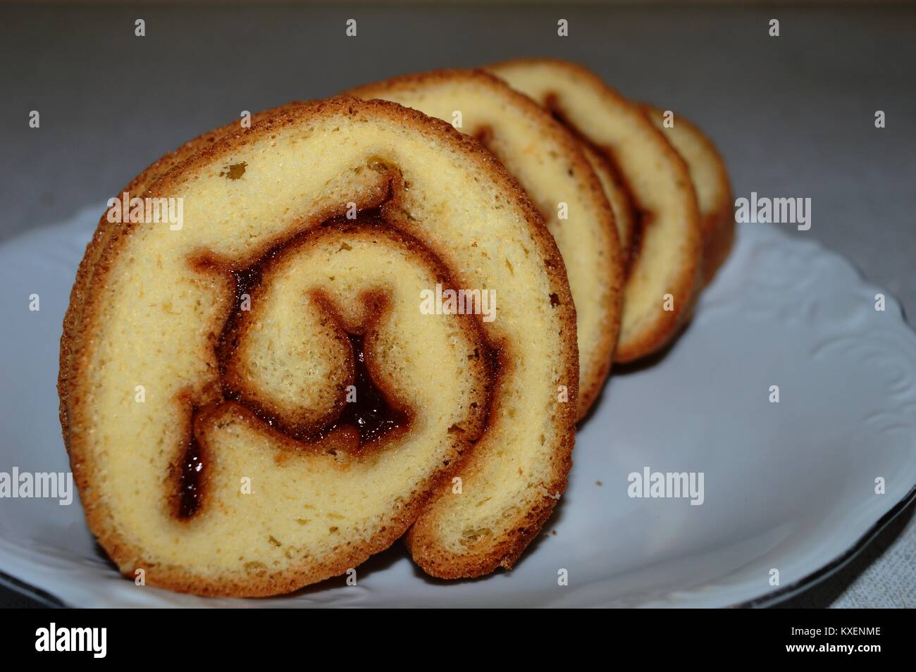 Hausgemachte Kuchen mit Marmelade Stockfoto