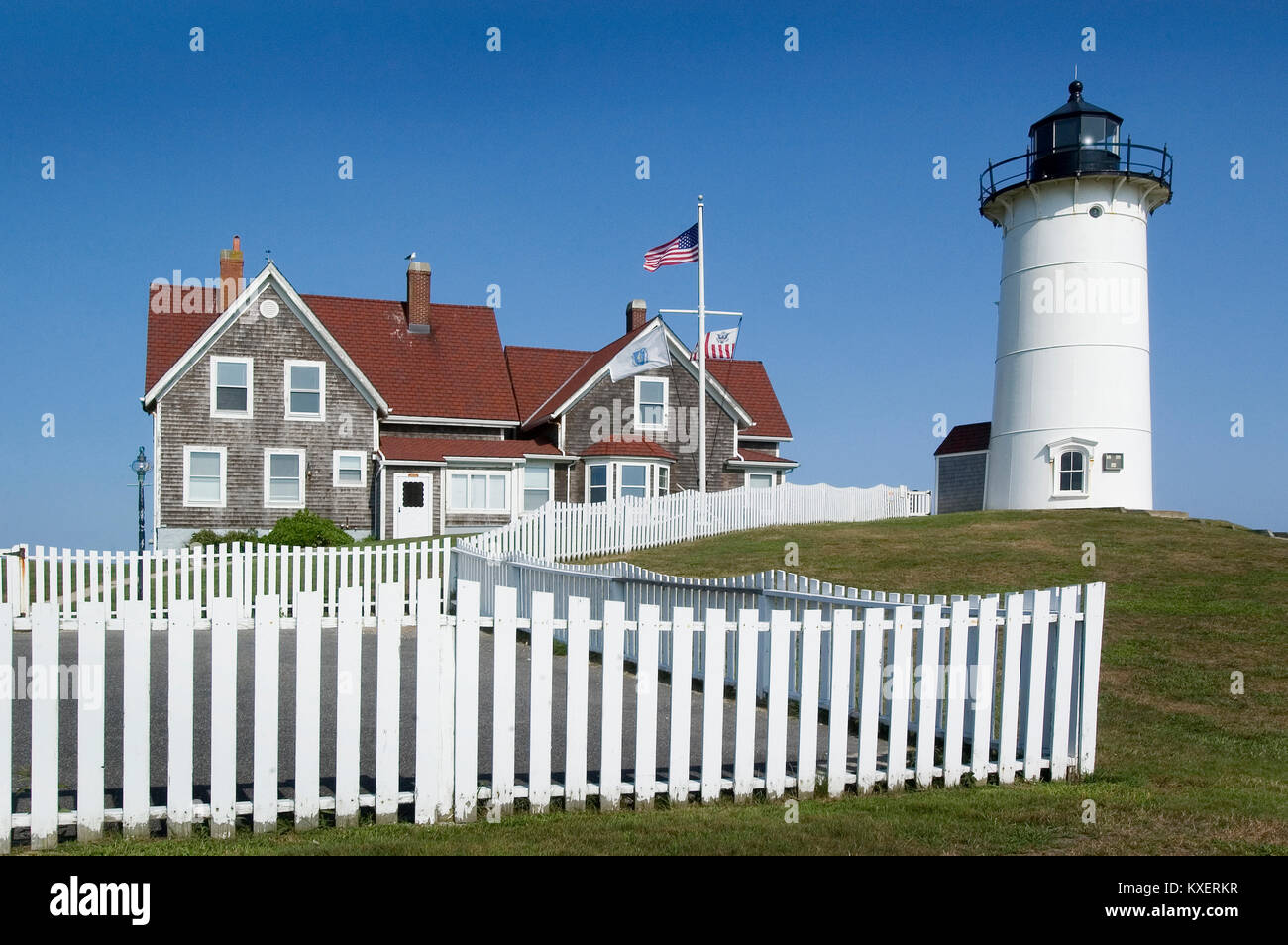 Woods Hole, Falmouth, Massachusetts. In der Nähe von Falmouth nobska Licht in Woods Hole, Cape Cod, USA Stockfoto