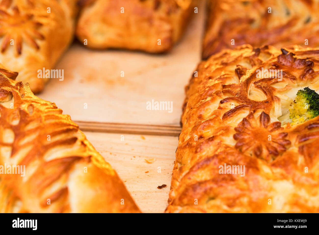Coulibiac ist die traditionelle russische pie Stockfoto