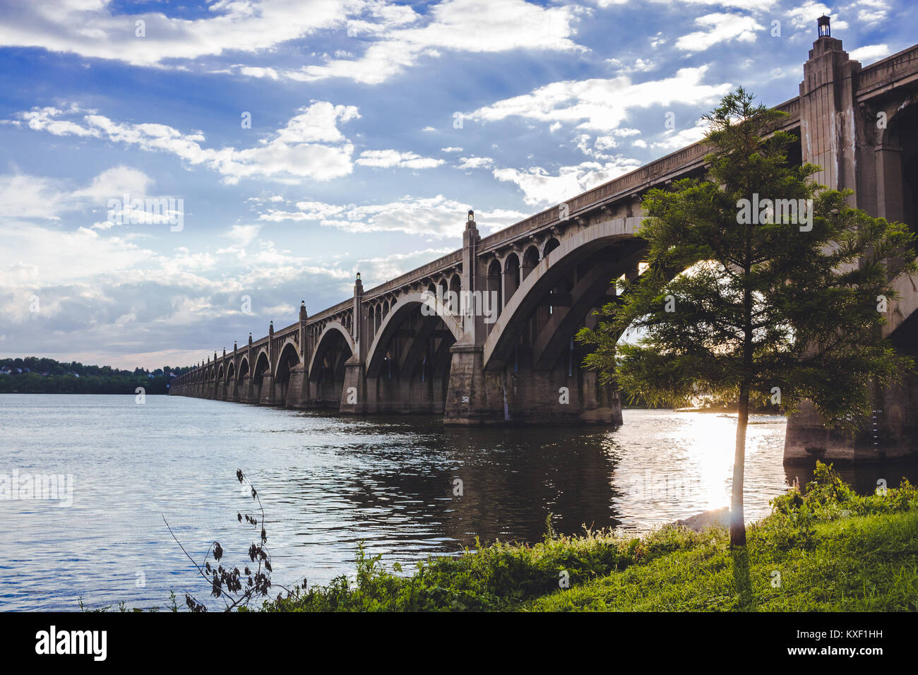 Veterans Memorial Brücke über den Susquehanna River, die Verknüpfung von Columbia und Wrightsville Pennsylvania Stockfoto