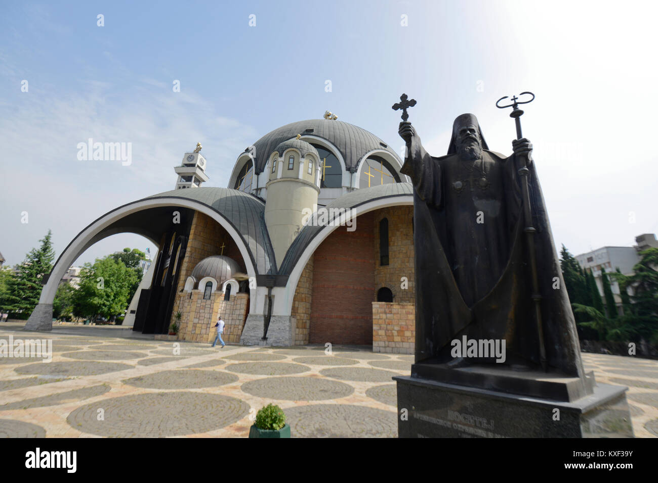 Statue von Dositheus II - Kirche des hl. Klemens von Ocrida (Soborna Bazilika), Skopje, Mazedonien Stockfoto