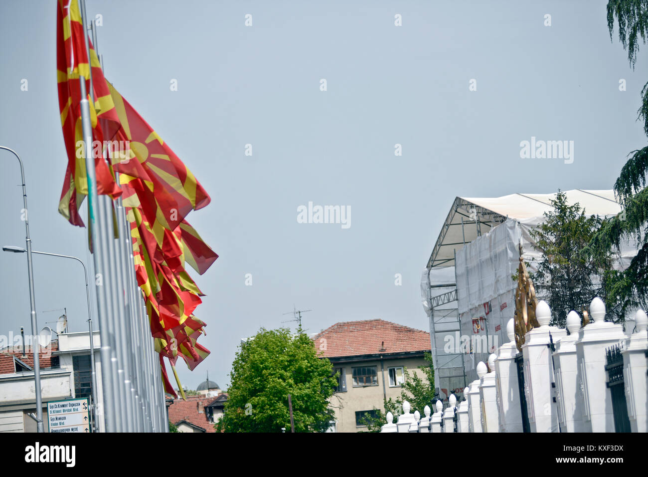 Haus der Regierung von Mazedonien (Vlada Na Republika Makedonija), Skopje Stockfoto