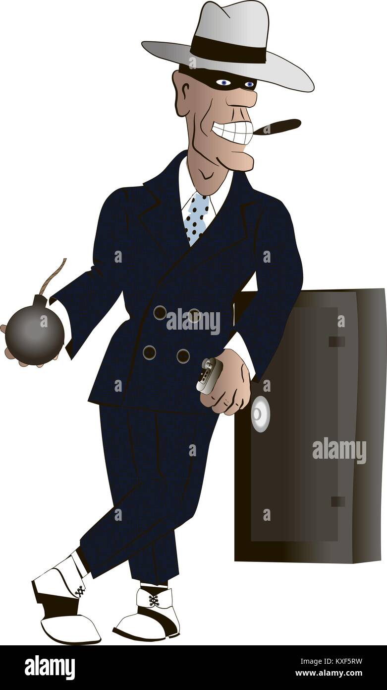Gangster mit einer Bombe Stock Vektor