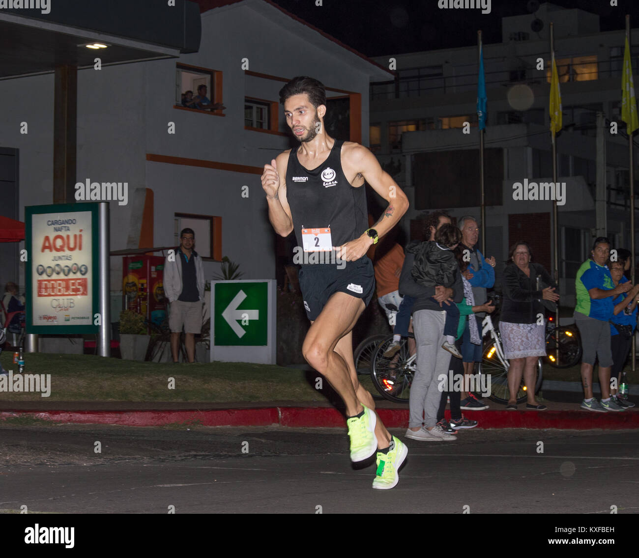 PUNTA DEL ESTE, URUGUAY - Januar 6, 2018: Federico Bruno, Sieger der San Fernando 2018. Stockfoto