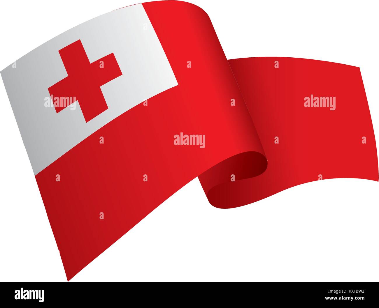 Tonga Flagge, Vektor, Abbildung Stock Vektor