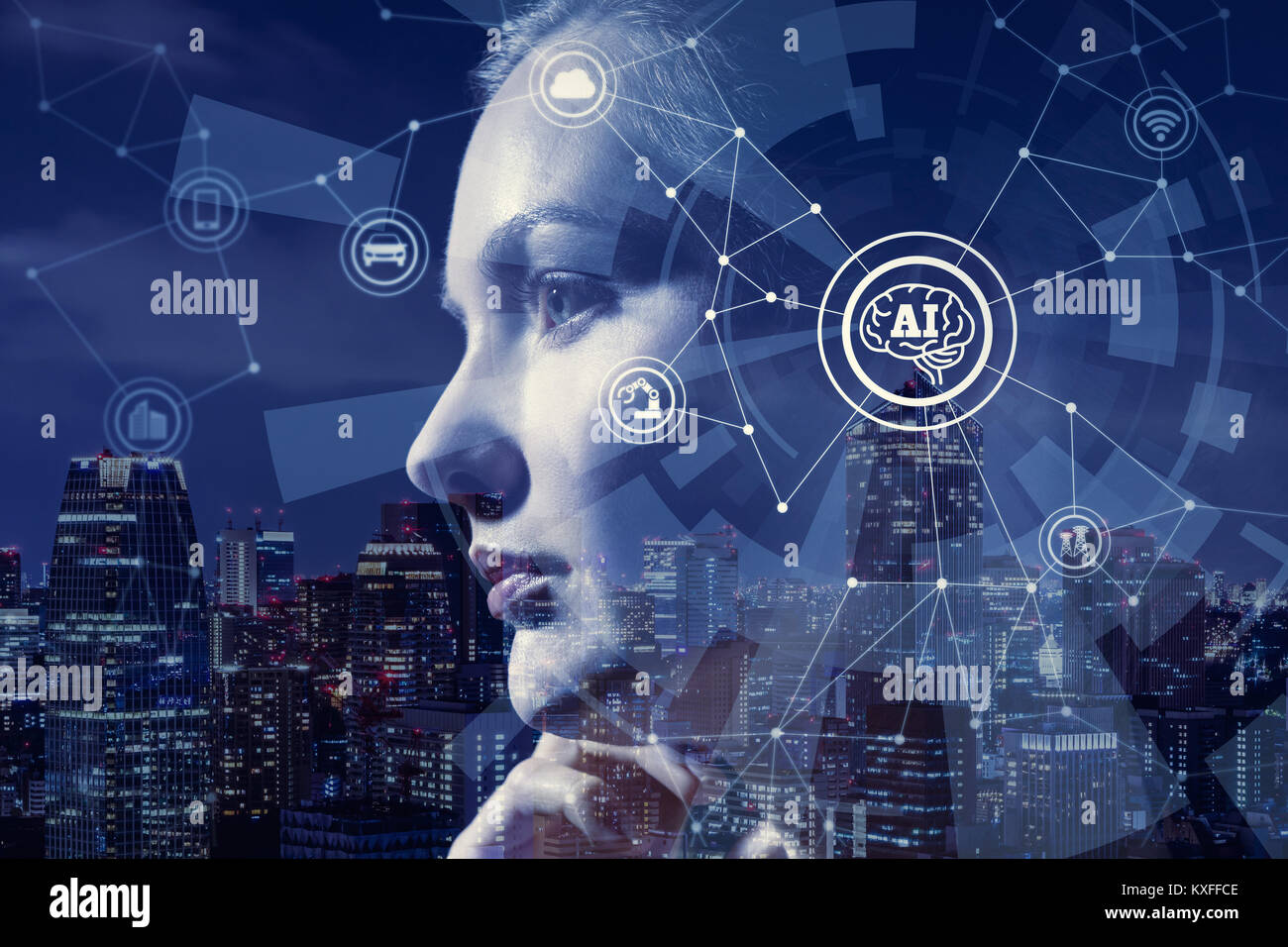 Ki (Künstliche Intelligenz) Konzept. Stockfoto