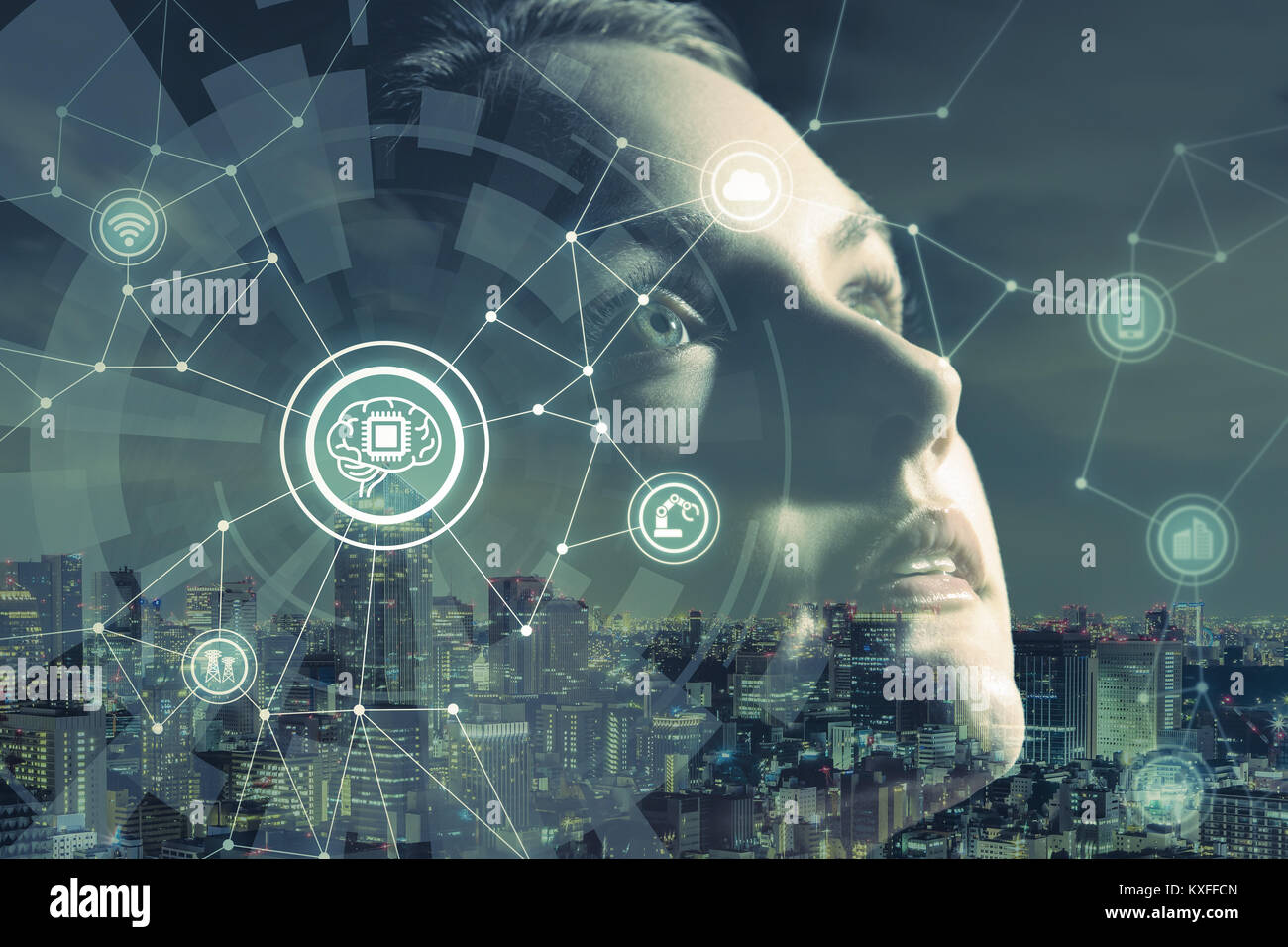 Ki (Künstliche Intelligenz) Konzept. Stockfoto