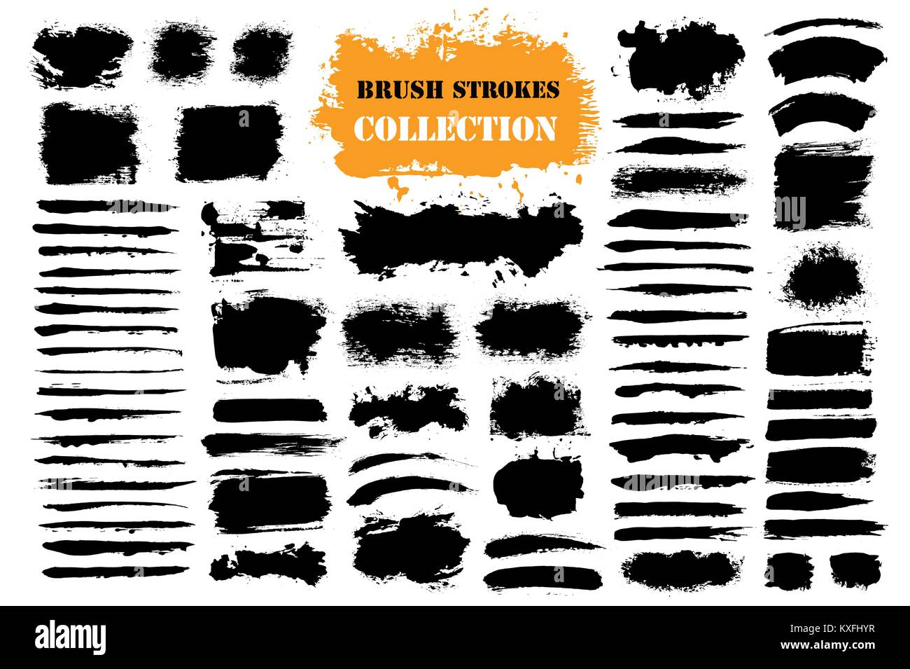 Pinselstriche Textfelder Stock Vektor