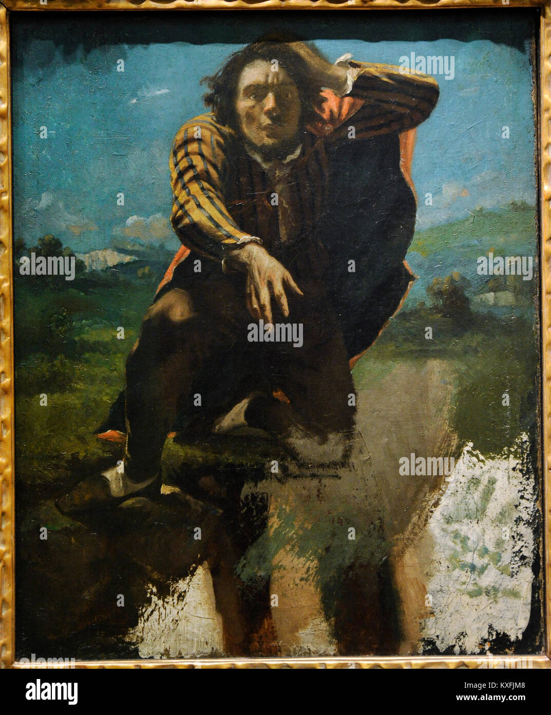 Gustave Courbet (1819-1877). Französische Maler. Die Mad Man mit Angst, ca. 1844. National Gallery. Oslo. Norwegen. Stockfoto