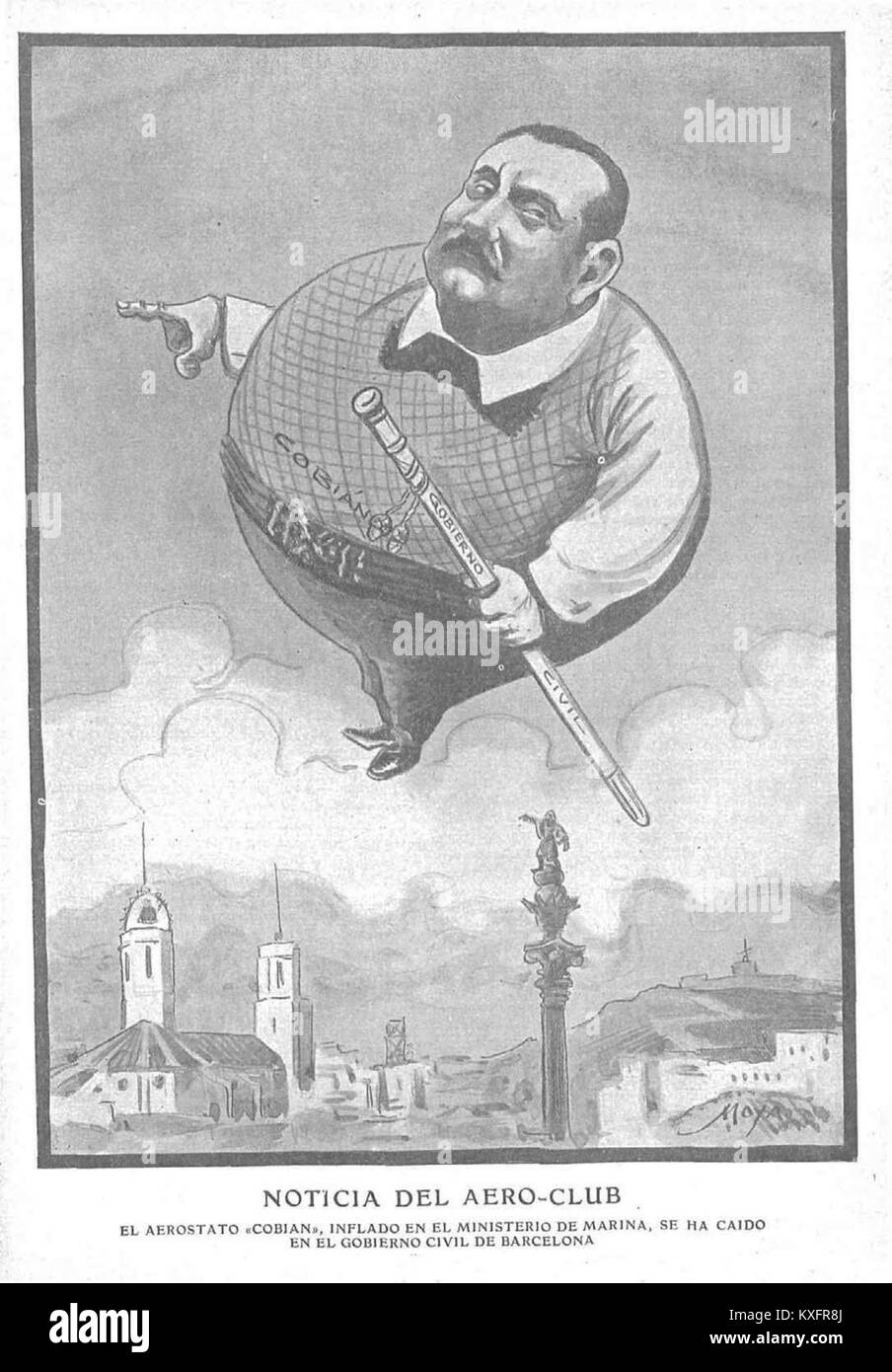 1906-07-01, Gedeón, Noticia del aero-Club, Moya Stockfoto