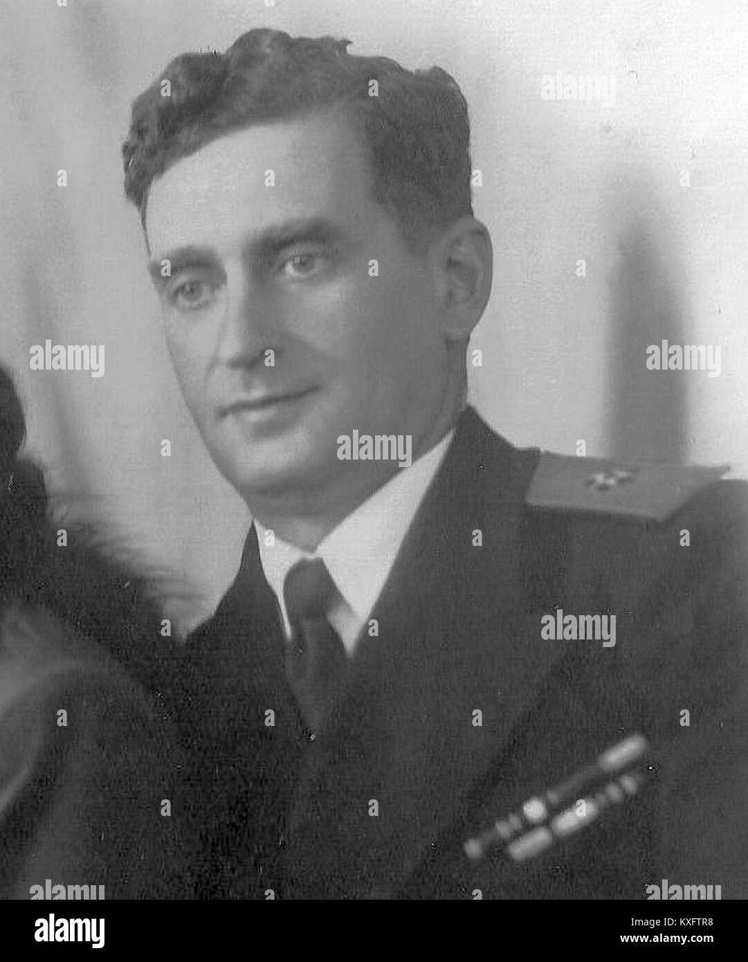 Vize-Admiral Krupsky, ein Marineoffizier, wird durch Rang und Familiennamen identifiziert, was eine Figur angibt, die mit dem Marinedienst in einem historischen oder militärischen Kontext verbunden ist. Stockfoto