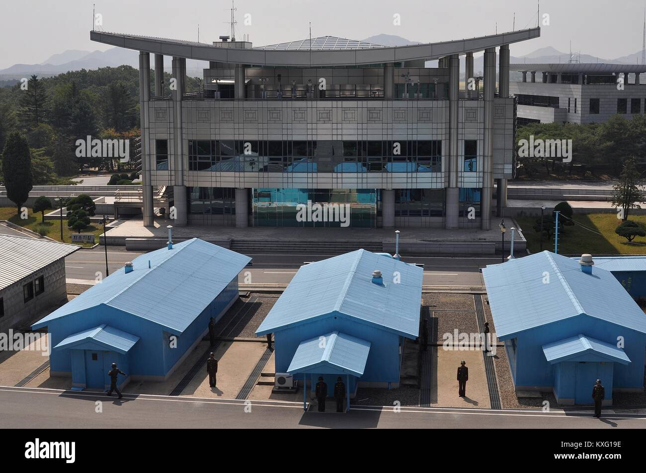 PANMUNJOM FRIEDENSDORF, Standort für FRIEDENSVERHANDLUNGEN zwischen Nord- und Südkorea Stockfoto
