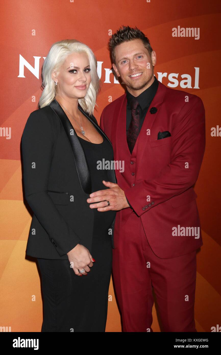 In Pasadena, Kalifornien. 9 Jan, 2018. Maryse Ouellet, Michael Mizanin, die Miz in der Ankunftshalle für NBC Universal der TCA Winter Press Tour 2018, The Langham Huntington, Pasadena, CA 9. Januar 2018. Credit: Priscilla Grant/Everett Collection/Alamy leben Nachrichten Stockfoto