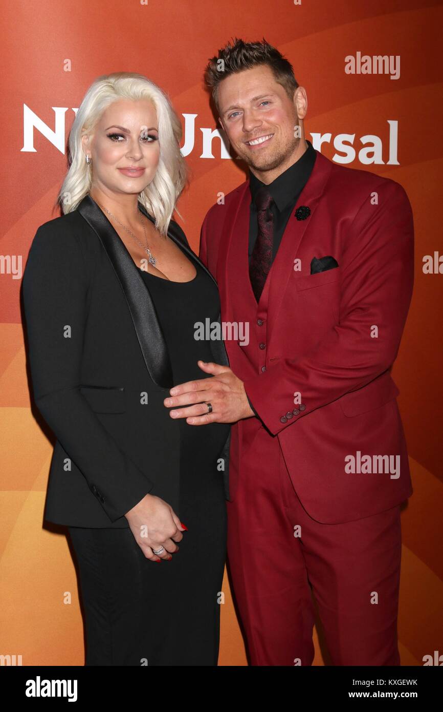 In Pasadena, Kalifornien. 9 Jan, 2018. Maryse Ouellet, Michael Mizanin, die Miz in der Ankunftshalle für NBC Universal der TCA Winter Press Tour 2018, The Langham Huntington, Pasadena, CA 9. Januar 2018. Credit: Priscilla Grant/Everett Collection/Alamy leben Nachrichten Stockfoto