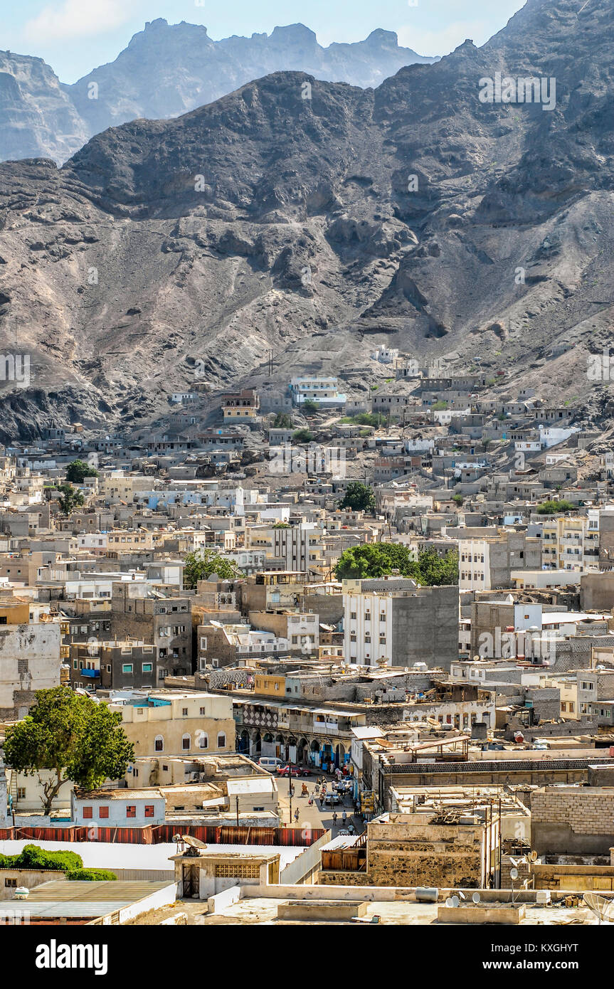 Blick über das Stadtzentrum von Aden, Jemen, Afrika Stockfotografie Alamy