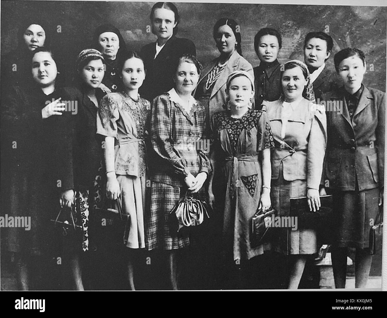 Teilliste der Mitglieder der Frauenabteilung der Xinmeng-Allianz, die die Organisationsstruktur und die Beteiligung an politischen Bewegungen Mitte des 20. Jahrhunderts widerspiegelt. Stockfoto