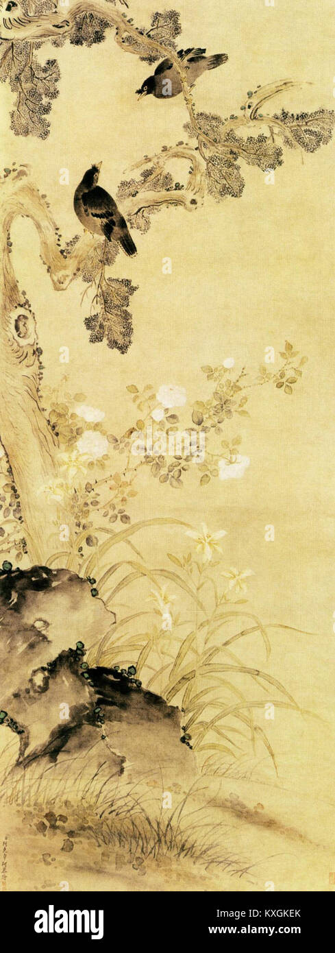 Das Gemälde „Eierhundert Szenen von Xuanling“ (萱龄八百图) ist ein traditionelles chinesisches Kunstwerk, das symbolische Landschaften und Figuren darstellt. Es repräsentiert klassischen künstlerischen Ausdruck und detaillierte Pinselarbeiten aus dem kulturellen und historischen Kontext Chinas. Stockfoto