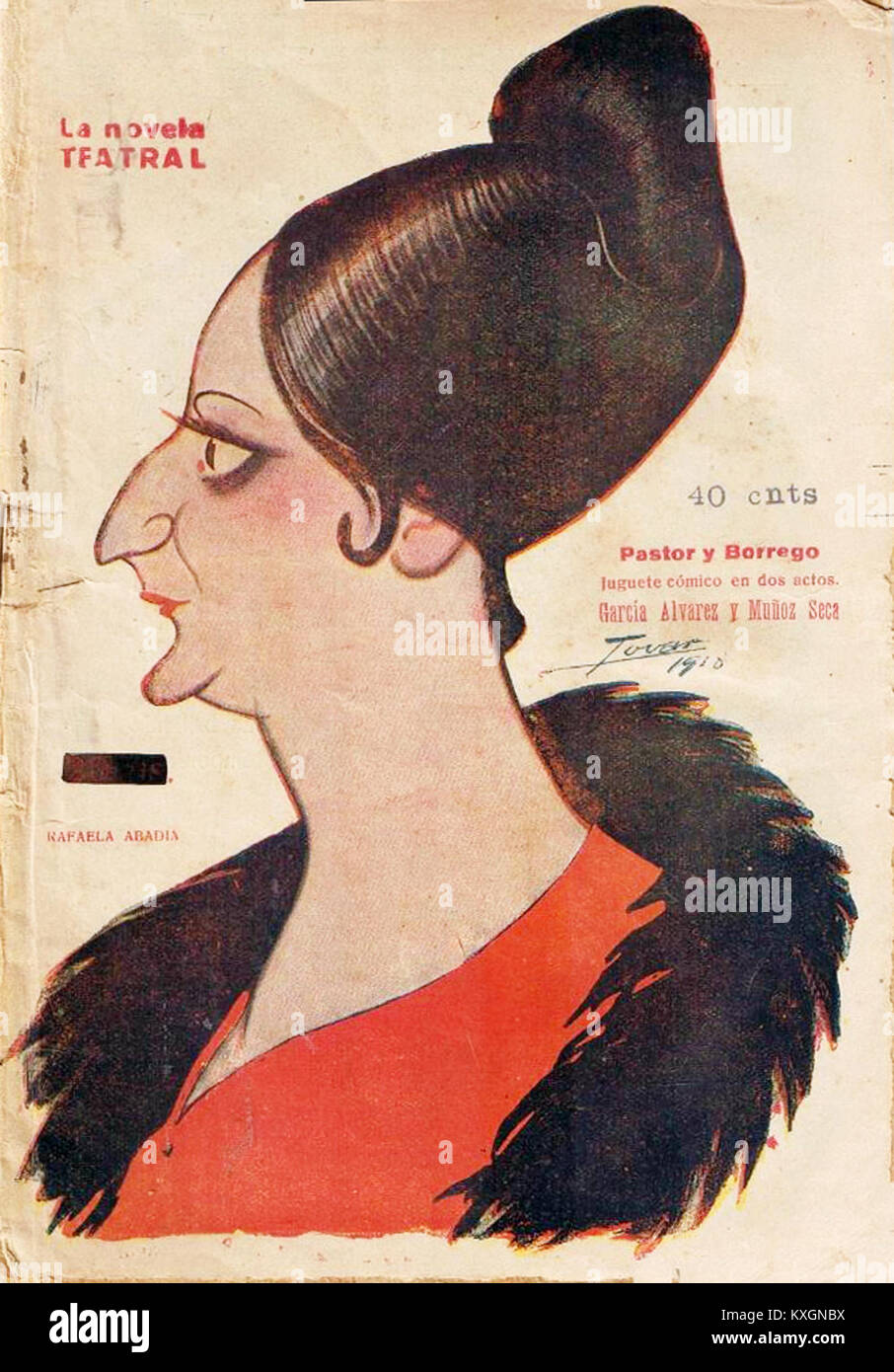 1918-03-03, La Novela Teatral, Rafaela Abadía, Tovar Stockfoto