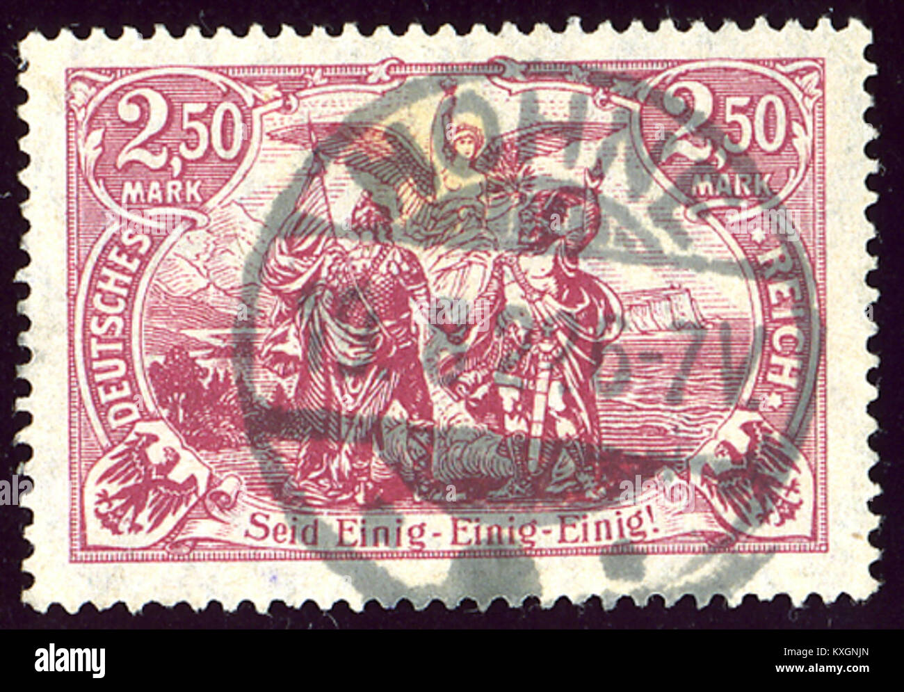 Eine deutsche Banknote von 1922 2,50 Mark, die während der Weimarer Republik ausgegeben wurde. Die als Mi115 bezeichnete Notiz veranschaulicht die wirtschaftlichen Bedingungen und die Inflation nach dem Ersten Weltkrieg in Deutschland. Stockfoto