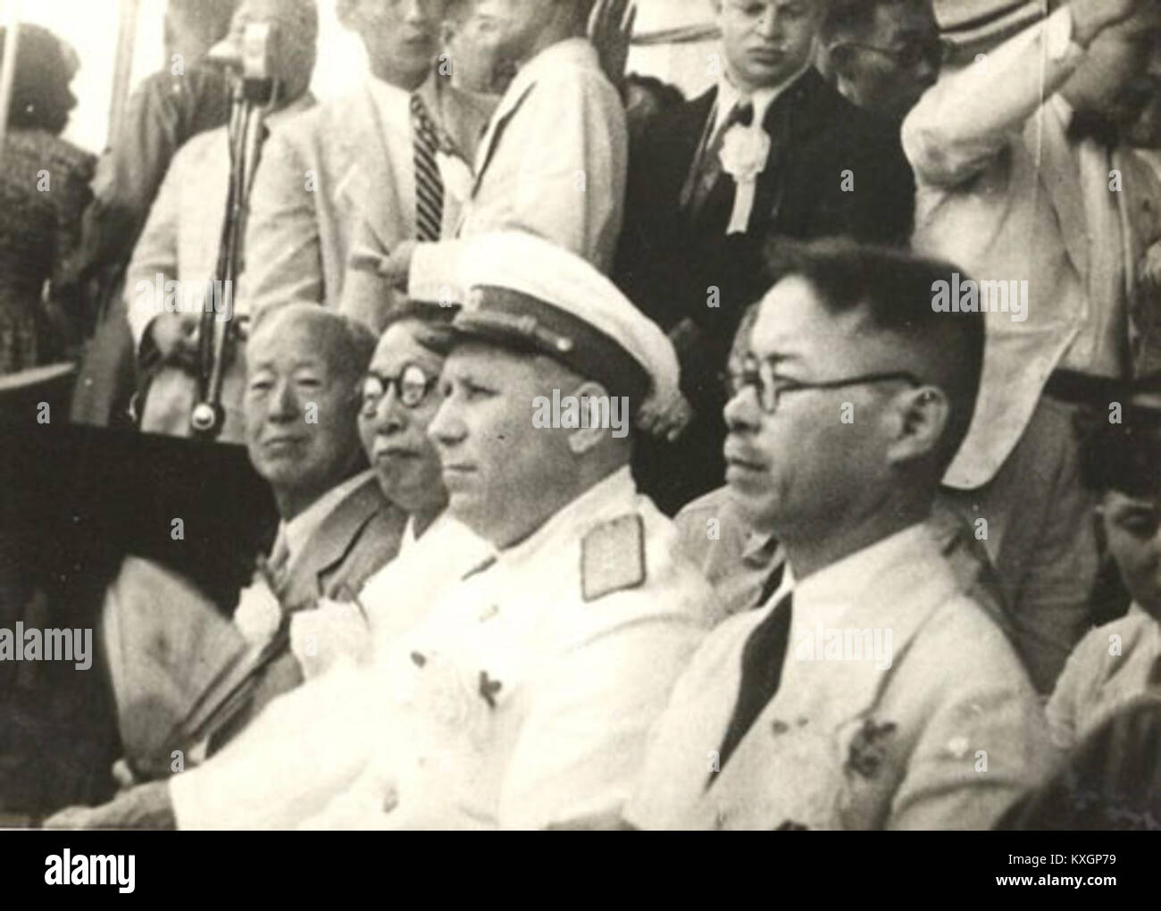 Foto der ersten US-sowjetischen Joint Commission, die 1946 stattfand, um die Nachkriegsverwaltung und die Vereinigung Koreas unter internationaler Aufsicht zu erörtern. Stockfoto