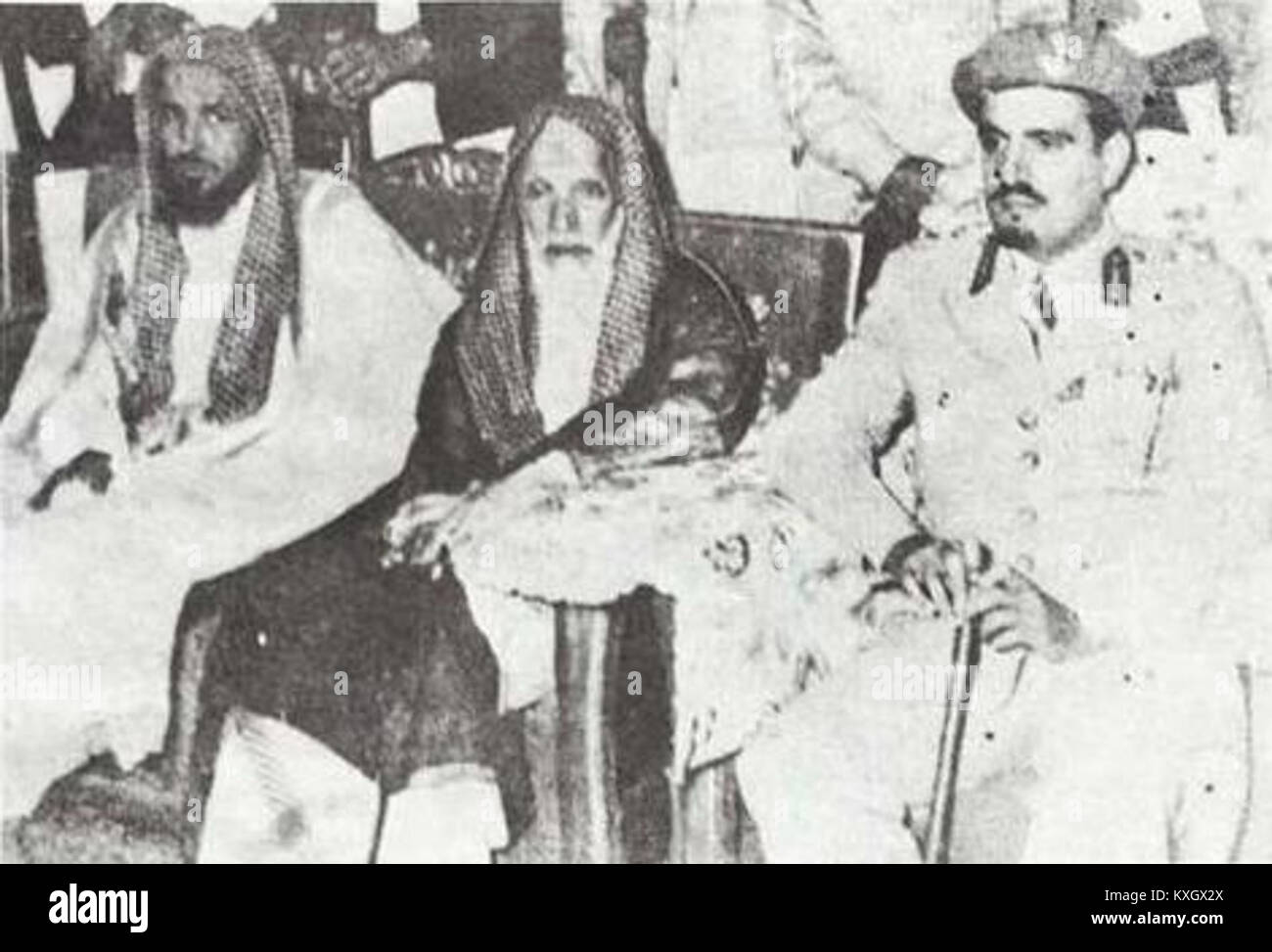 Biographische Verweise auf islamische Gelehrte und Führer: Abd AR-Rahman ibn Nasir AS-Sa'di, ein prominenter saudischer Religionsgelehrter, und Mishaal bin Abdulaziz, ein Mitglied der saudischen Königsfamilie. Stockfoto