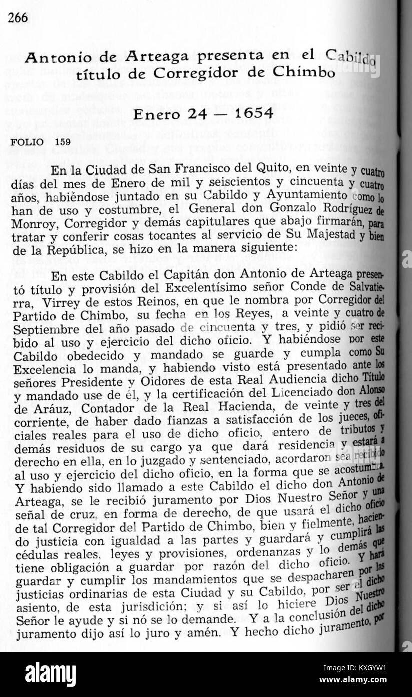 Der Eintrag ‚ACCQUITO-1650-1657-PAG266‘ ist Teil einer Dokumentenreihe aus den Jahren 1650-1657, auf die auf Seite 266 verwiesen wird, die einen Ort innerhalb einer Archivsammlung aus dem 17. Jahrhundert angibt (Details nicht näher angegeben). Stockfoto