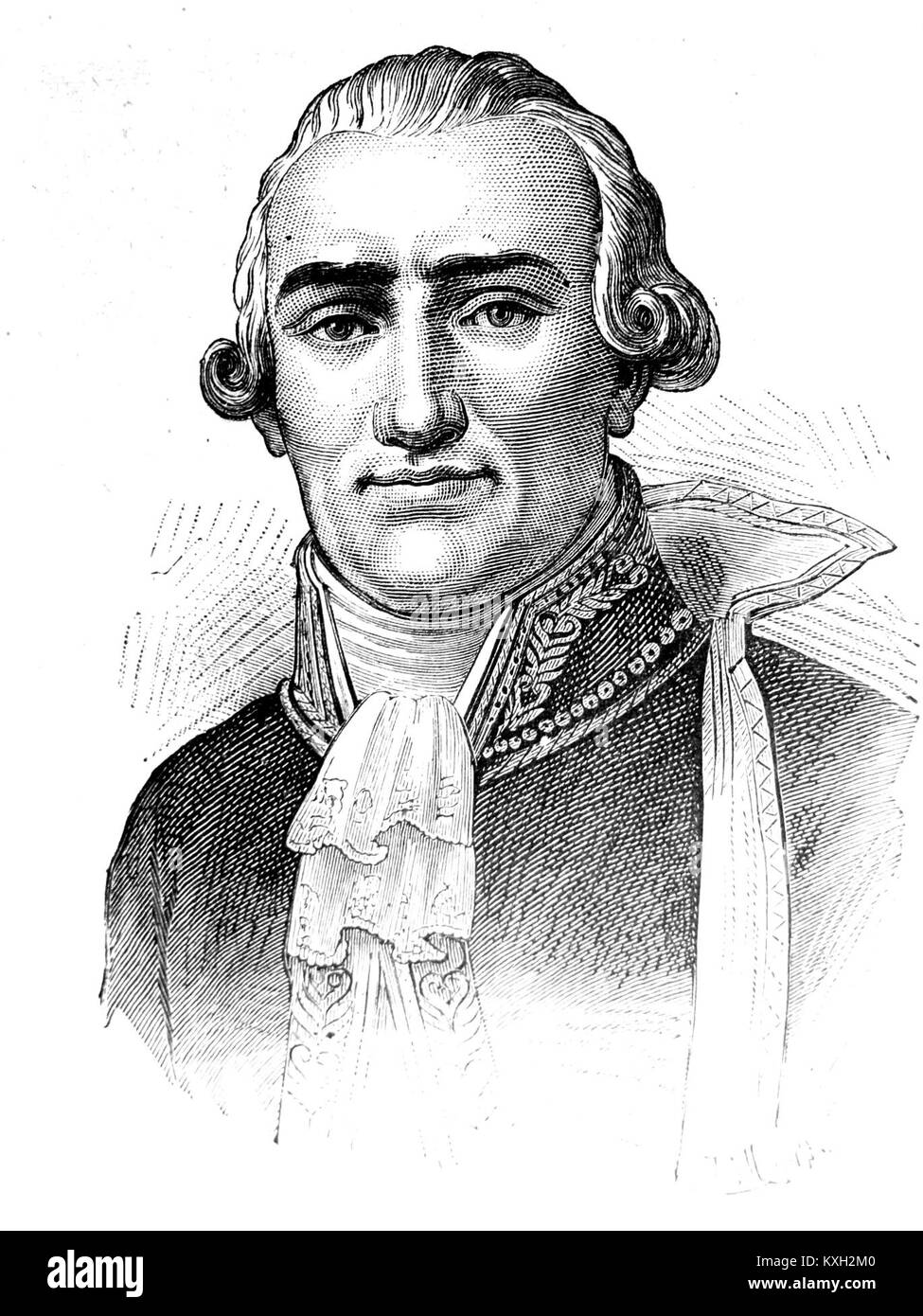 Porträt von Francois de Neufchâteau, einem französischen Politiker, Schriftsteller und Intellektuellen, der im späten 18. Und frühen 19. Jahrhundert tätig war und für seine Rolle in Regierung und Kultur bekannt war. Stockfoto
