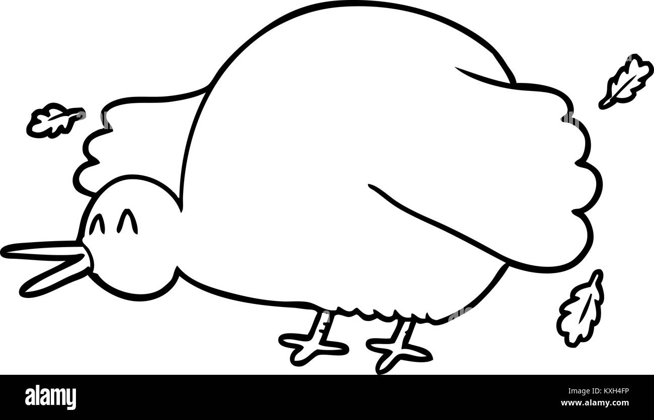 Cartoon Kiwi Vogel Schlagflügel Stock Vektor