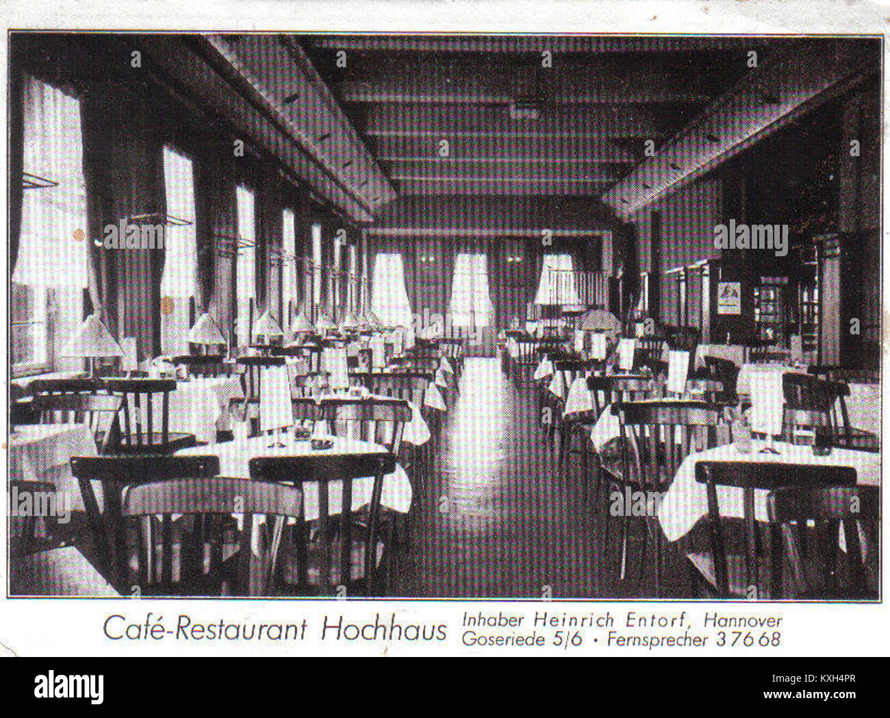 AK Hannover, Café-Restaurant Hochhaus Im Anzeiger-Hochhaus Stockfoto