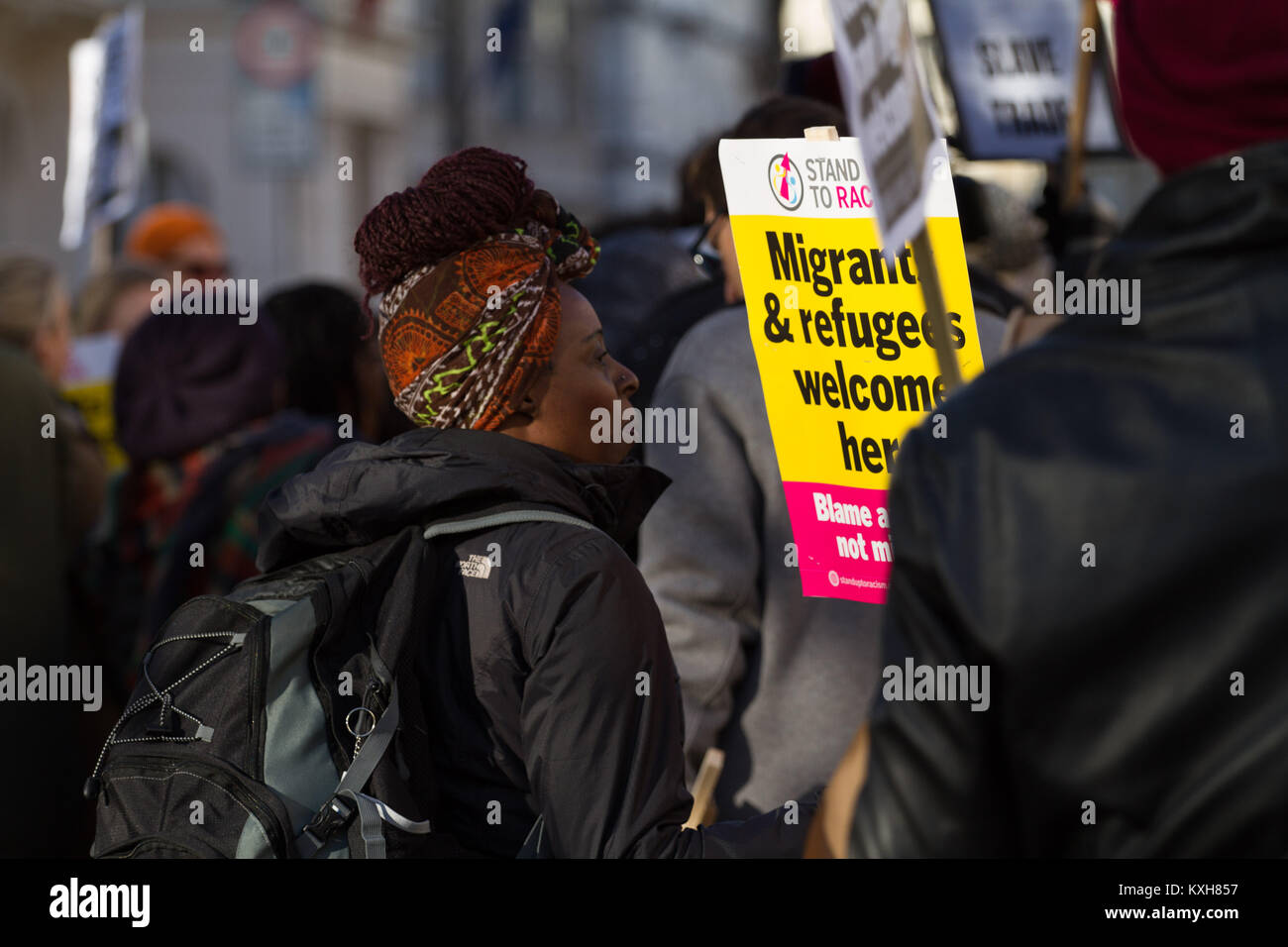 Afrikanische Leben Angelegenheit gegen Sklaverei März vom Belgrave Square zu libyschen Botschaft mit: Atmosphäre, Wo: London, Vereinigtes Königreich, wenn: 09 Dez 2017 Credit: Kozdra/Lewis/WENN.com Stockfoto