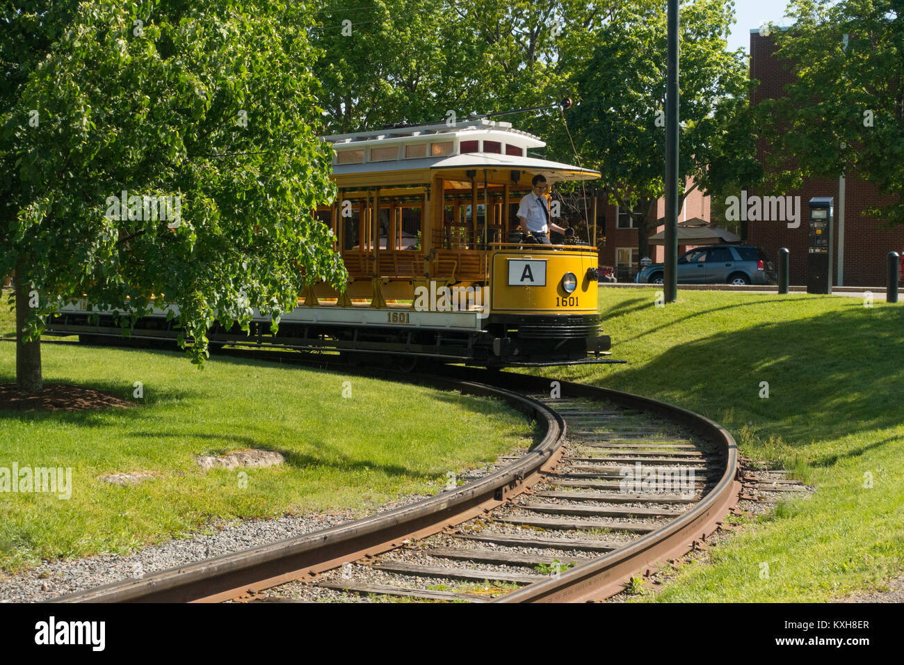 Straßenbahnen in Lowell MA Stockfoto
