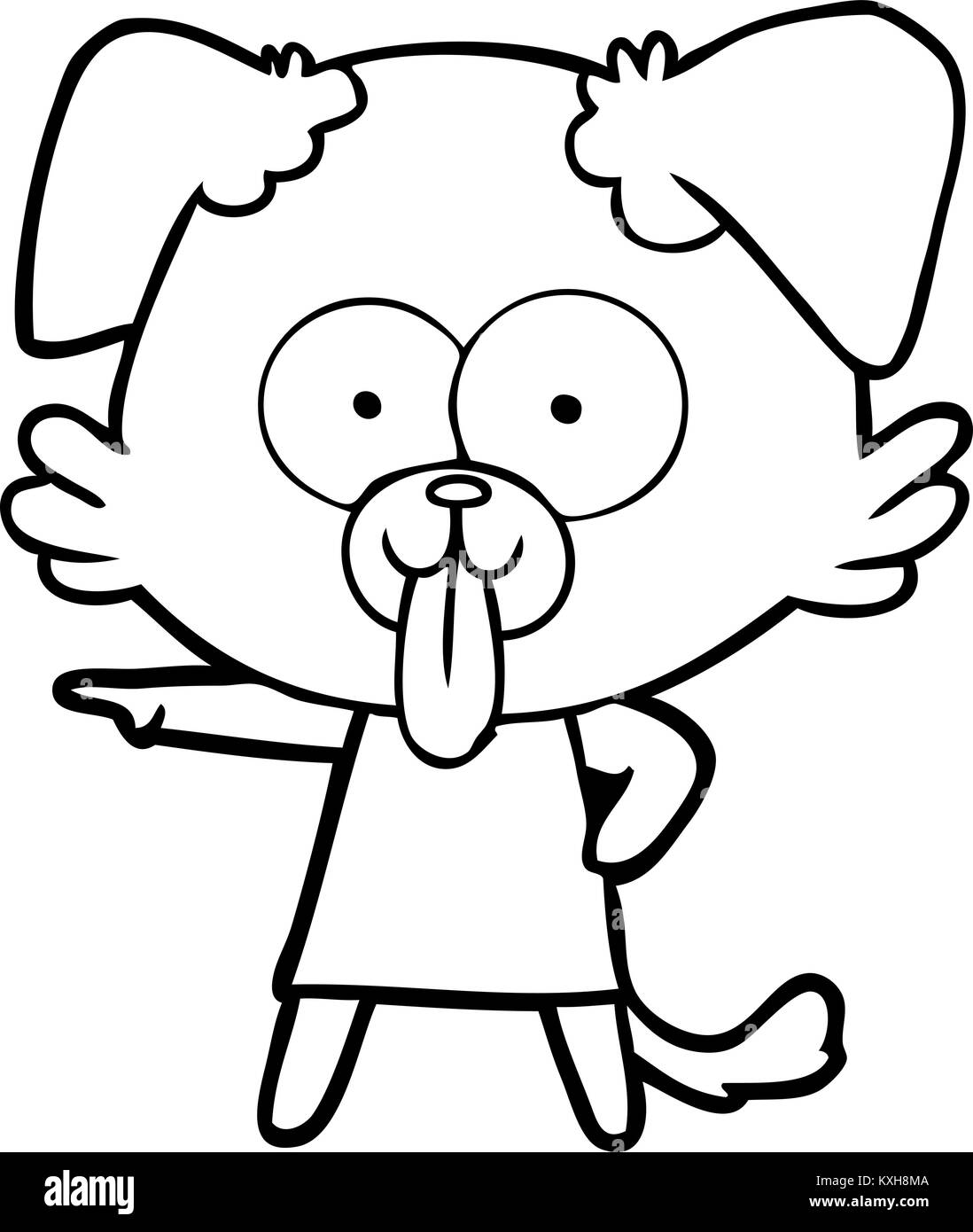 Cartoon Hund mit Zunge heraus Stock Vektor