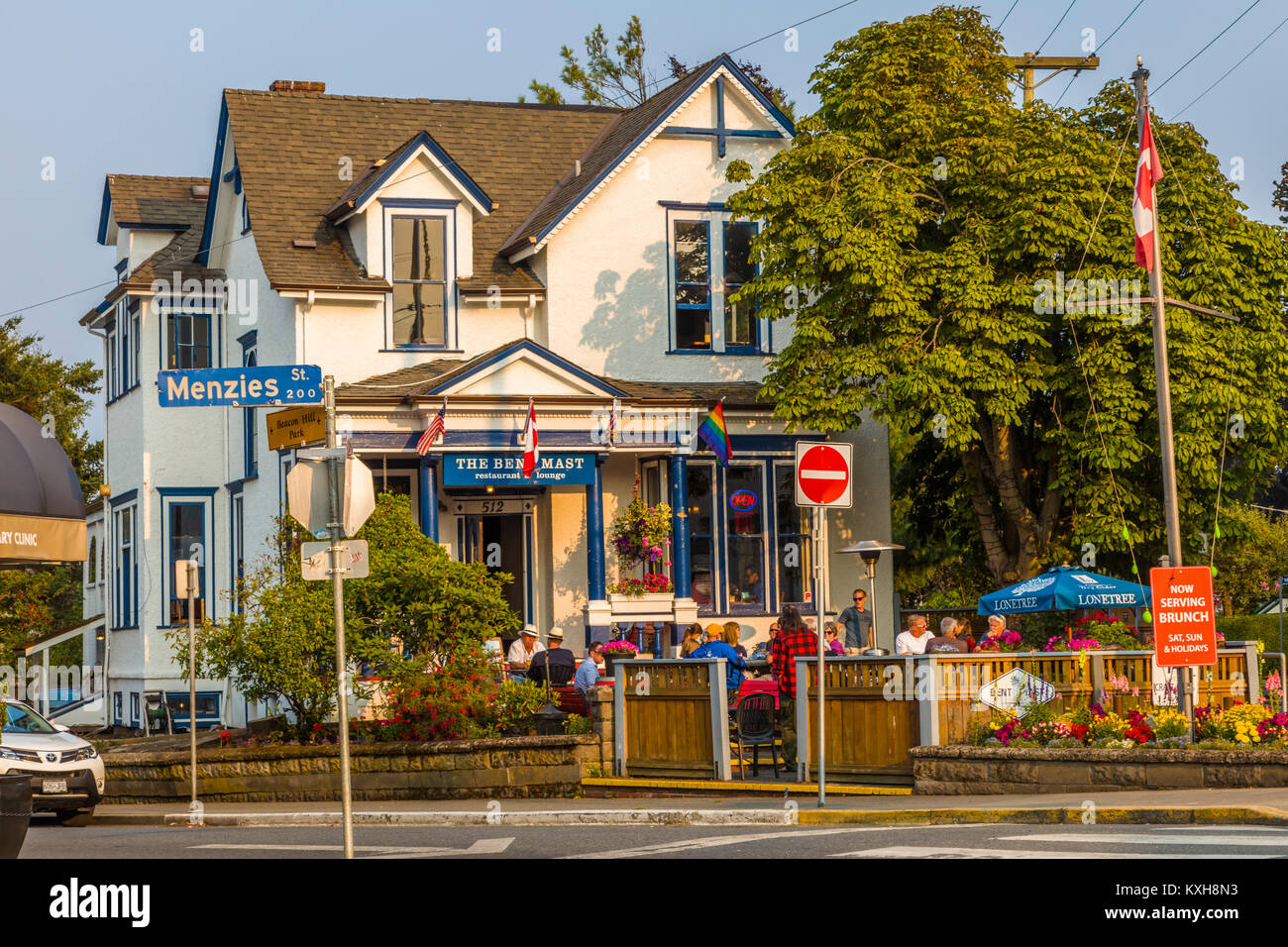 Die gebogene Mast Restaurant und Lounge in der James Bay Area von Victoria, der auch als Garden City auf Vancouver Island in British Columbia, Kanada bekannt Stockfoto