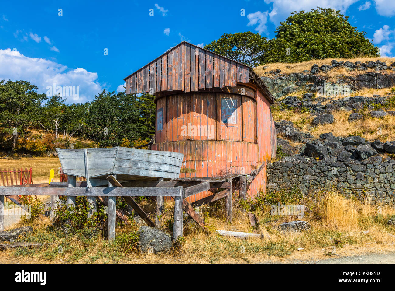 Searcelight Einlagerung in Fort Rodd Hill National Historic Site auf Vancouver Island British Columbia Kanada Stockfoto