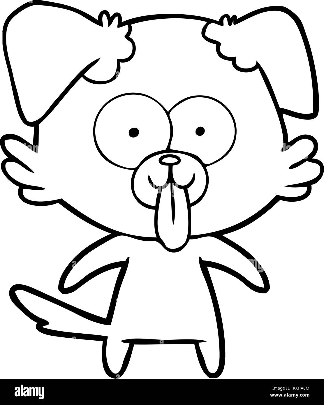 Cartoon Hund mit Zunge heraus Stock Vektor