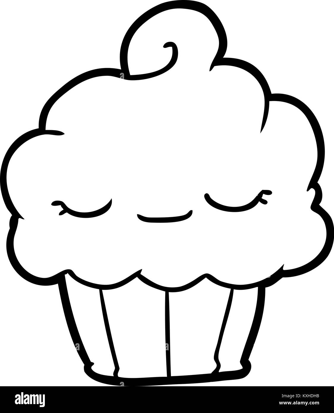 Lustige Zeichnung eines Cupcake Stock Vektor