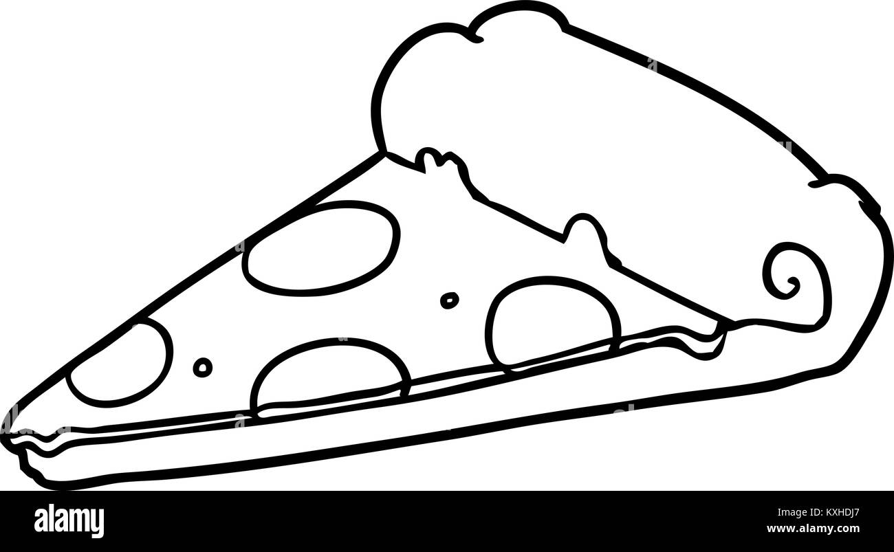 Zeichnung aus einem Stück Pizza Stock Vektor