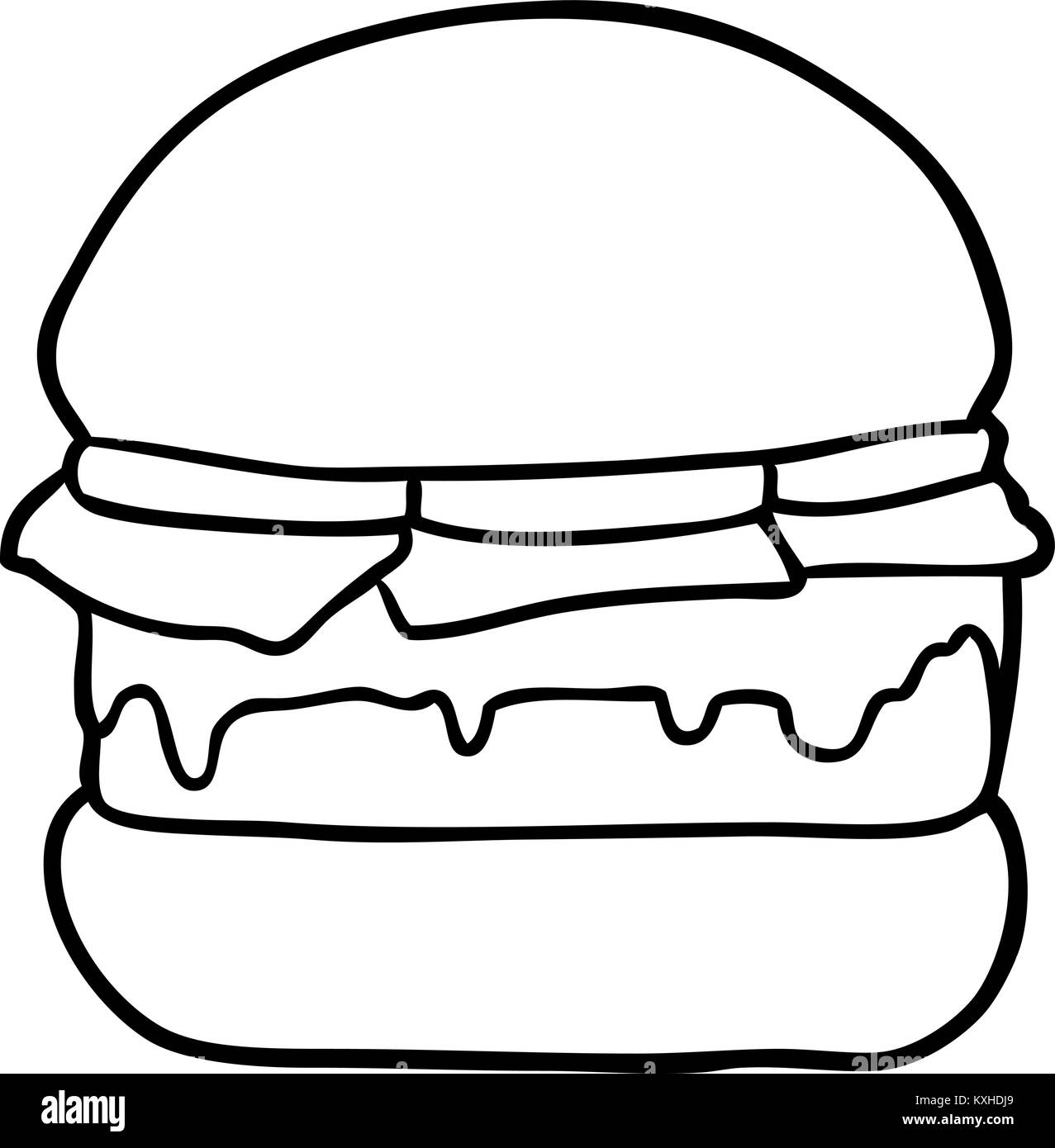 Zeichnung eines gestapelten Burger Stock Vektor