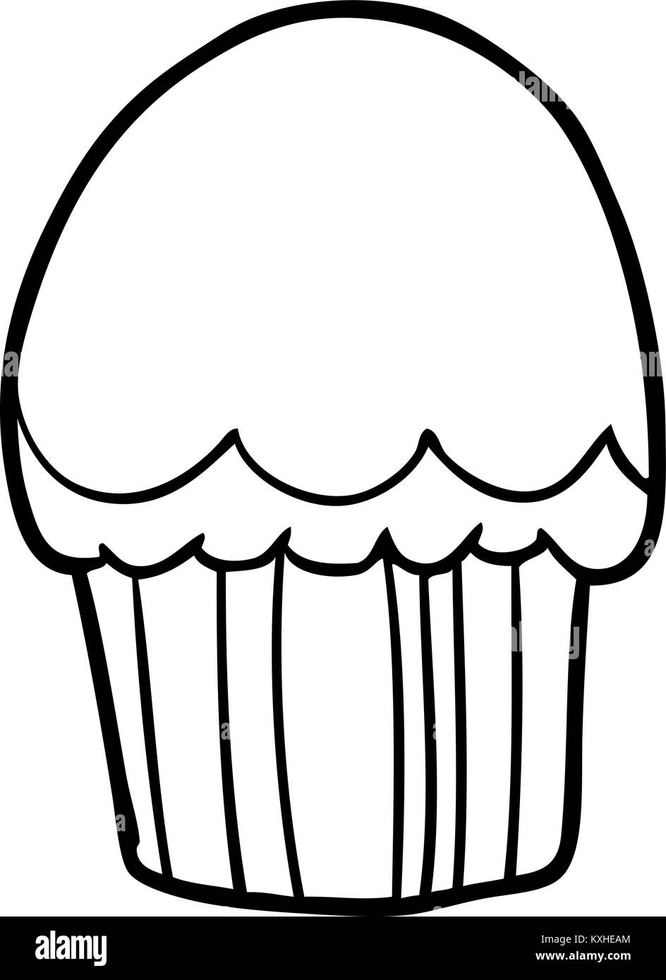 Zeichnung eines Cupcake Stock Vektor