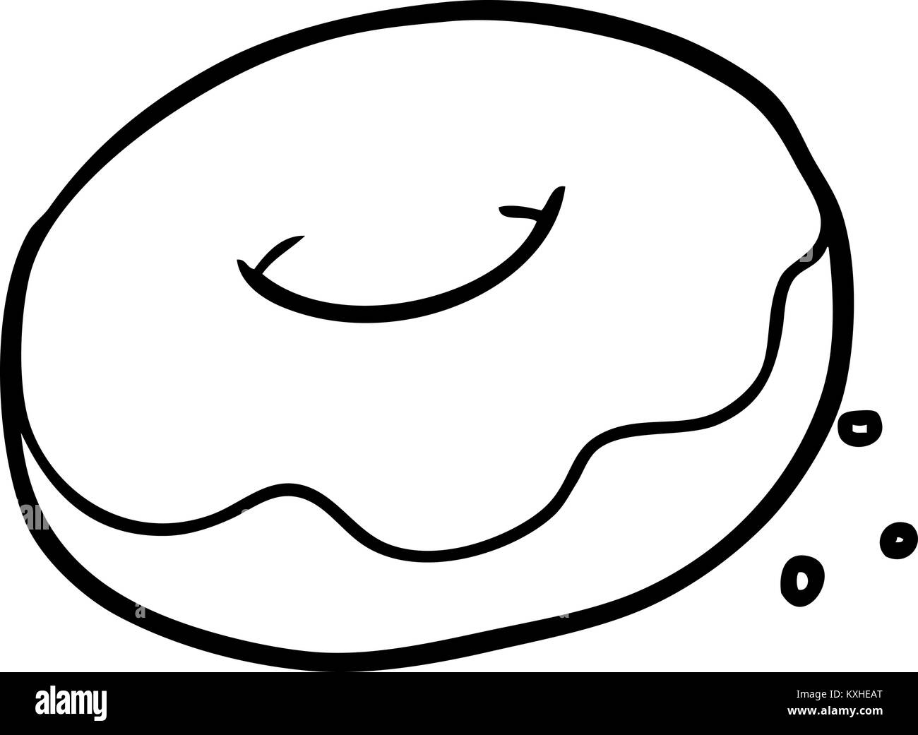 Zeichnung eines Donut mit Streuseln Stock Vektor